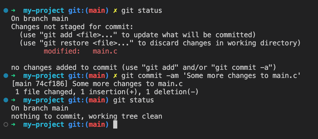 git commit with -a switch